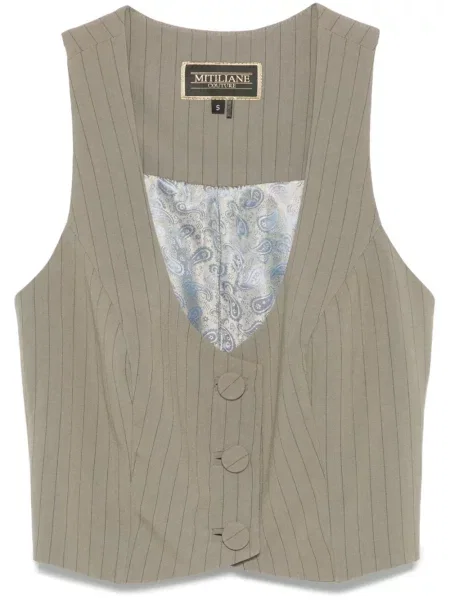 Vestă Mitiliane Couture cu dungi verde