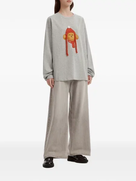 Lung tricou Tout A Coup cu imagine gri