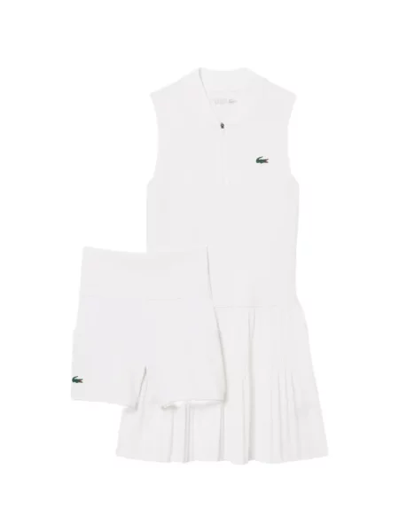 Rochie mini Lacoste fără mâneci alb