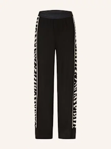 Marc Cain Spodnie Dresowe Welkom Z Lampasami schwarz białe