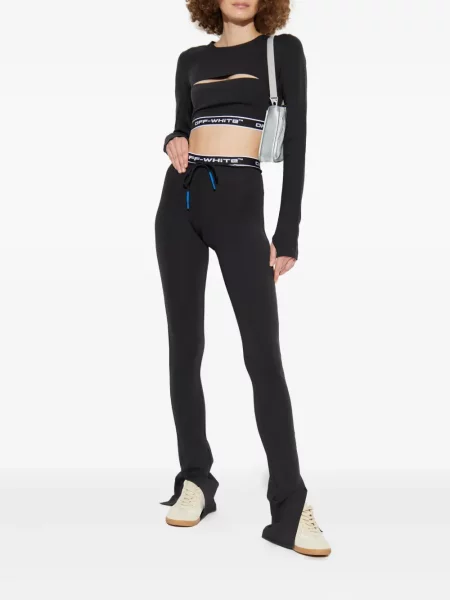 Pantaloni Off-white cu cordon alb