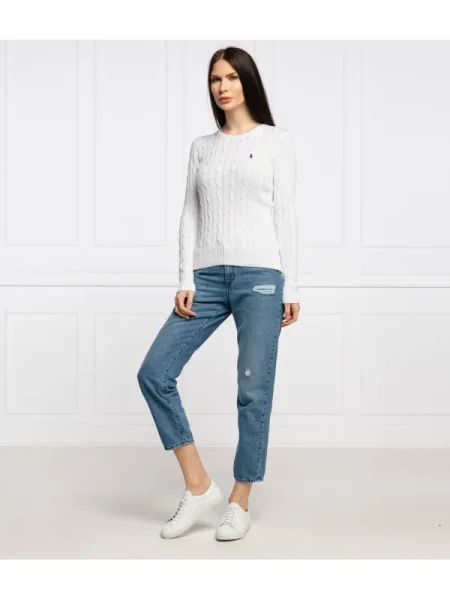 POLO RALPH LAUREN Kötött pulóver | pima fehér