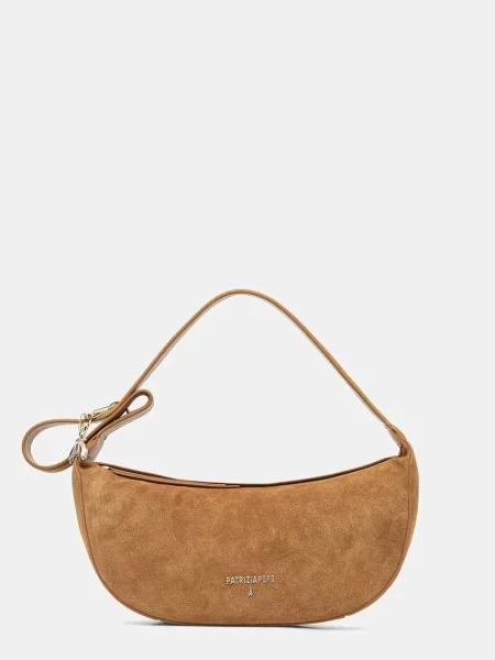 Patrizia Pepe torebka zamszowa zielony brązowa