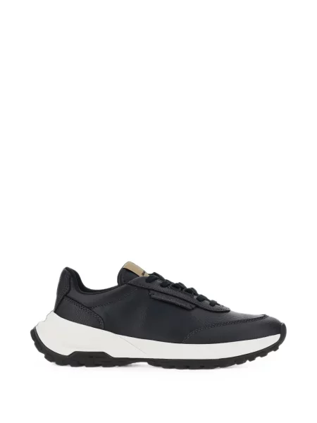 Sneakerși Emporio Armani din piele albastru