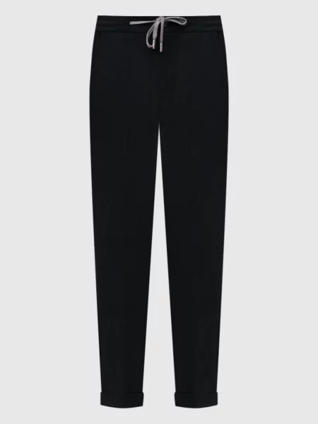 Штани з вовни та шовку Marco Pescarolo чорні