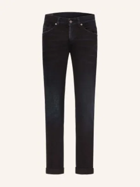 Dondup Dżinsy Z Przetarciami George Skinny Fit blau niebieskie