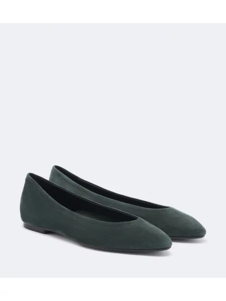 Balerini Aeyde din piele de căprioară verde