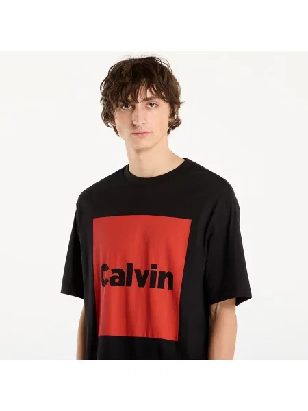 Тениска Calvin Klein Jeans с принт черно