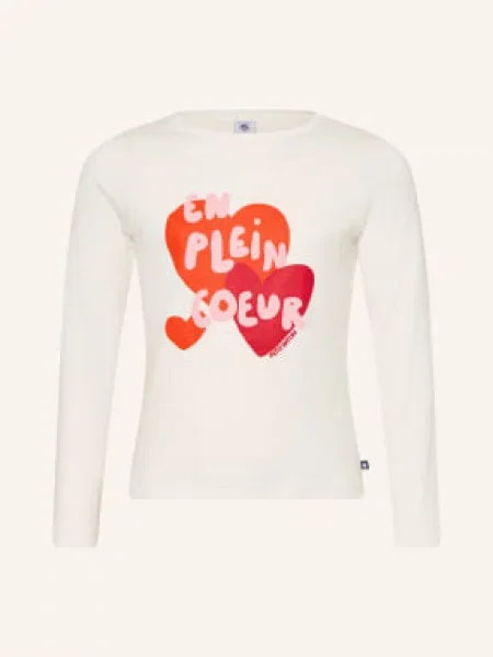 Petit Bateau Tričko S Dlouhým Rukávem režná / tmavě červená