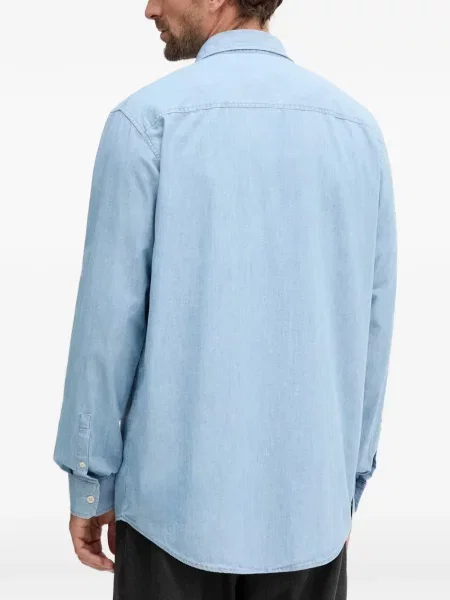 Cămașă Armani Exchange cu broderie albastru