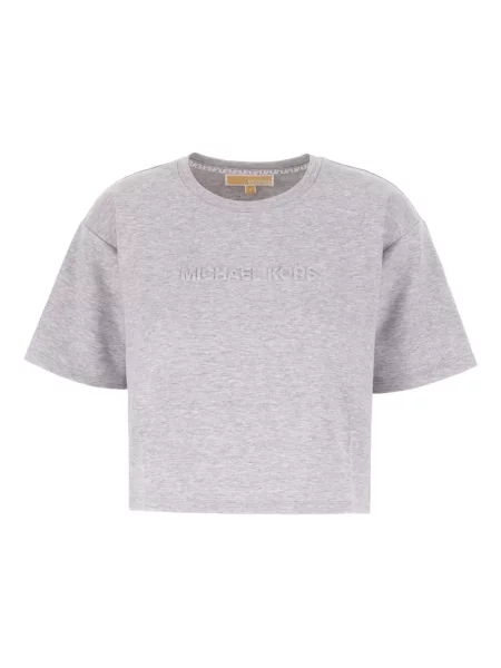 Koszulka Michael Michael Kors skórzana z falbankami garniturowa szara