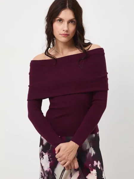 Пуловер Medicine от лека материя бордо