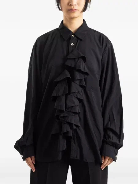 Cămașă Comme Des Garçons cu volane cu jabot negru