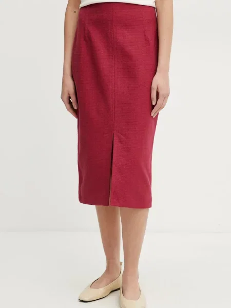 Weekend Max Mara fustă din midi drept roșu