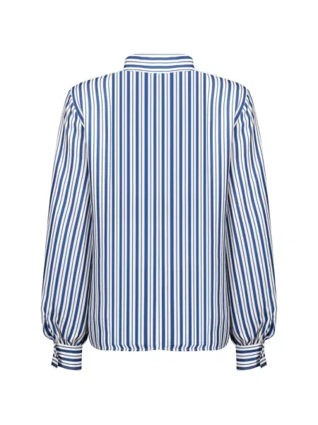 Bluză Max Mara cu funde cu dungi alb
