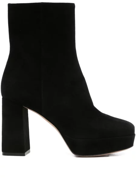 Botine Gianvito Rossi din piele de căprioară cu platformă negru