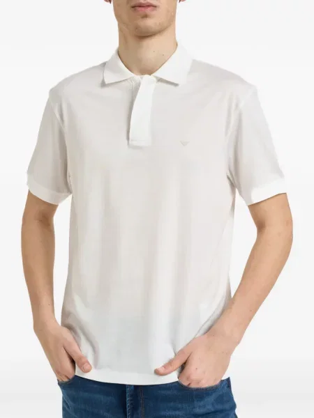 Polo Emporio Armani cu autograf alb