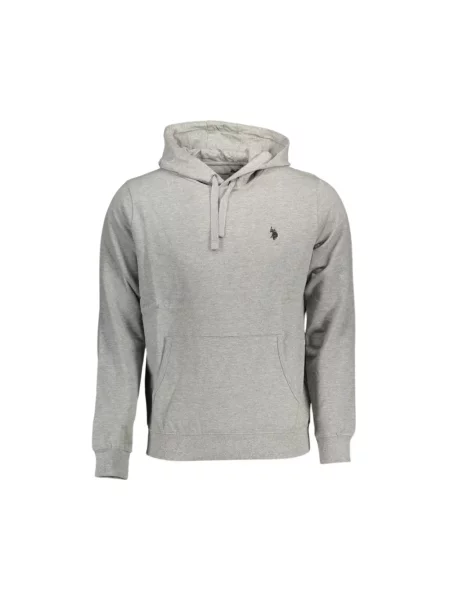 Bluza z kapturem U.s Polo Assn. z kapturem z logo szara