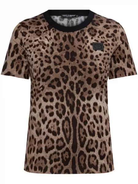 Tricou Dolce & Gabbana cu imagine cu model leopard