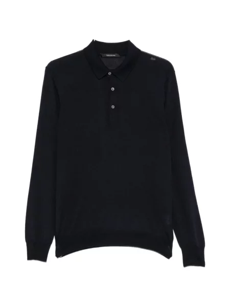 Lung tricou polo Tagliatore albastru