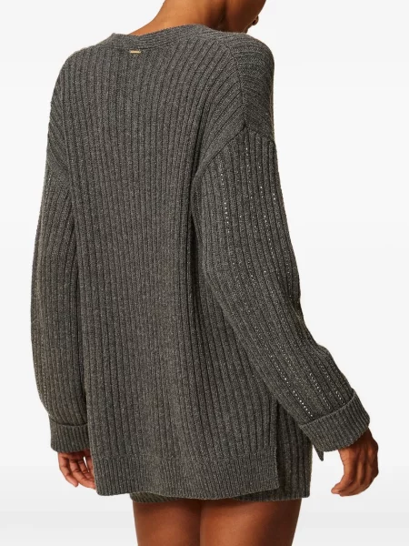 Cardigan Twinset de lână gri