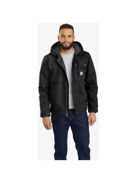 Kurtka z kapturem Carhartt Washed Duck Bartlett S czarny