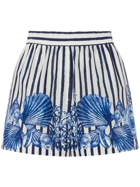 Pantaloni scurți Alberta Ferretti cu dungi alb