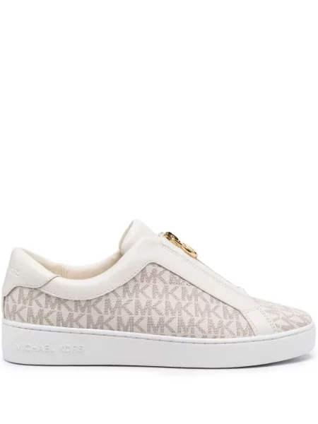 Sneakerși Michael Michael Kors cu broderie alb