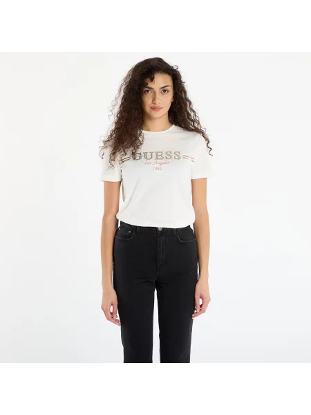 Тениска GUESS Bibia Ss T-Shirt Cream L бяло