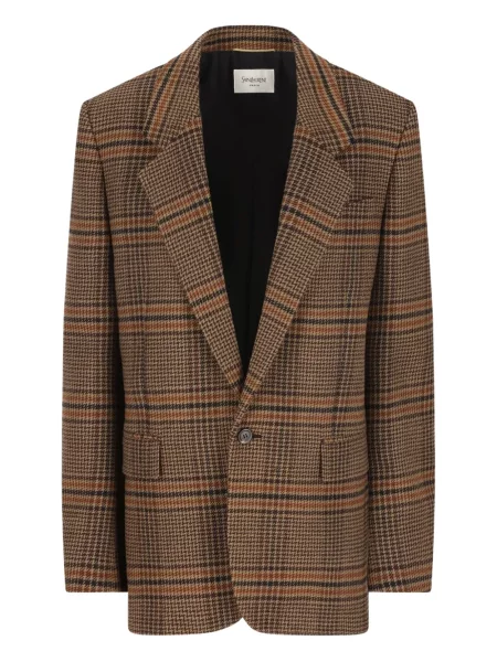 Sacou în carouri Saint Laurent în carouri maro