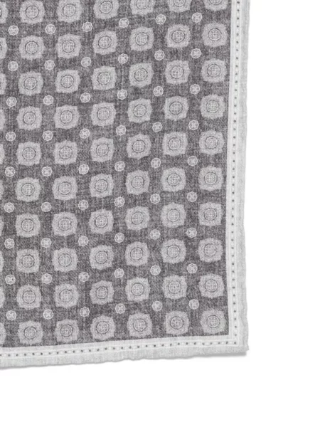 Fular Eleventy cu imprimeu geometric gri