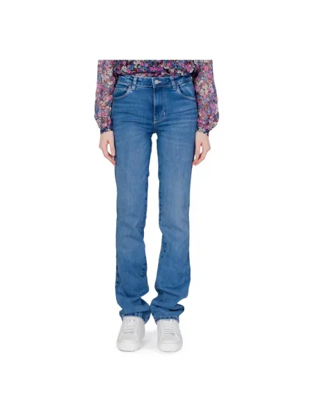 Proste jeansy Guess z wysoką talią czarne