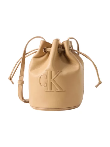 Handbag Calvin Klein Bold Ck Small Bucket Bag Tannin Universal beżowy