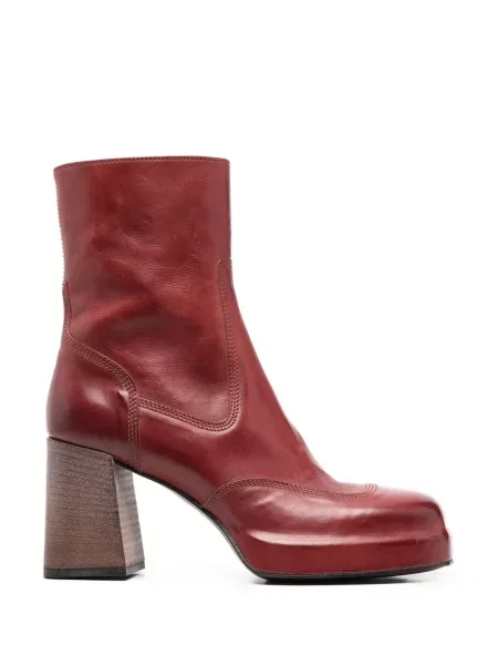 Botine Moma din piele roșu
