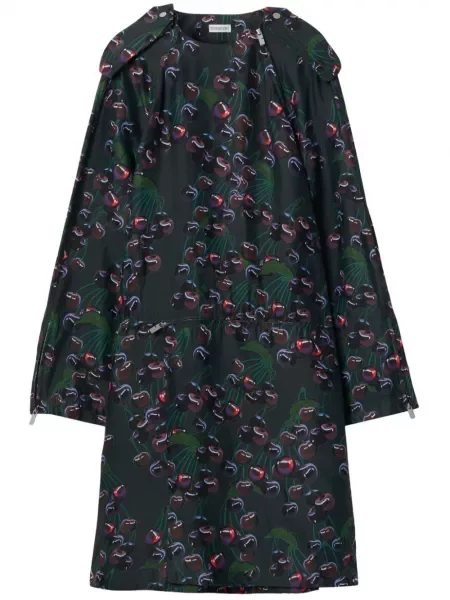 Mała sukienka mini Burberry z nadrukiem garniturowa zielona