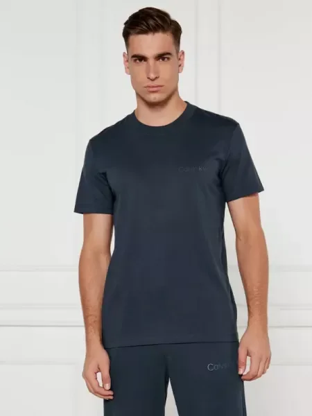 Calvin Klein Jeans póló sötétkék férfi nyomott mintás kék