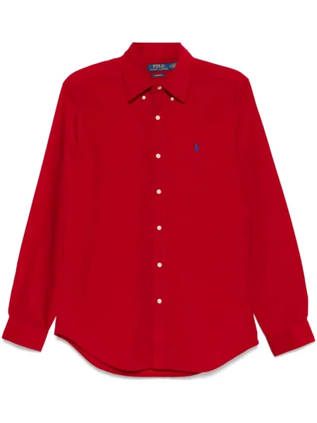 Карирана поло тениска Polo Ralph Lauren от рипсено кадифе зелено