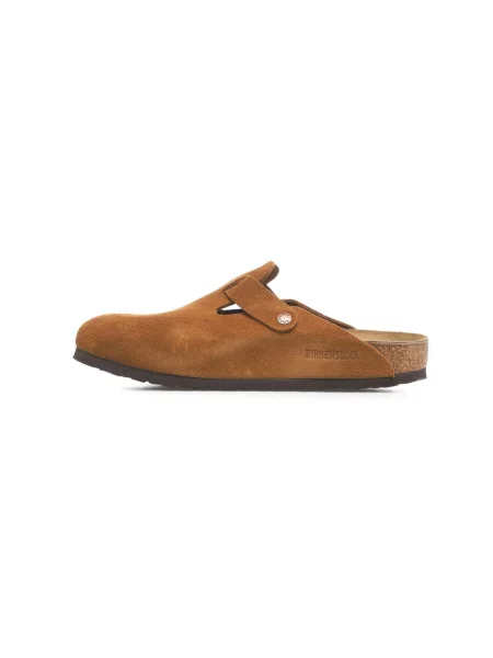 Klapki Birkenstock skórzane brązowe
