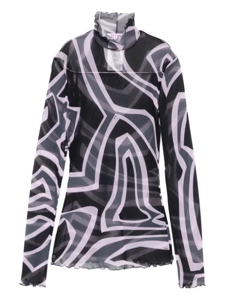 Top Pucci cu imagine cu imprimeu abstract plasă negru