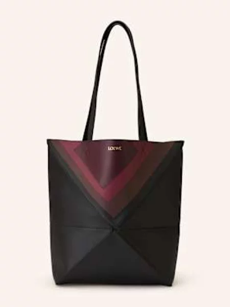 Loewe Torba Shopper Puzzle Fold Medium rot czarna