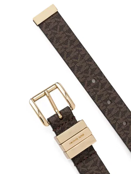 Curea Michael Michael Kors cu autograf cu model zebră maro