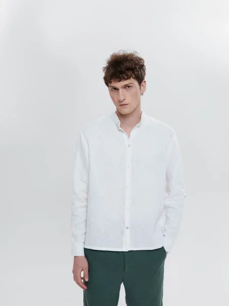 GNIZDO Сорочка Льон білий