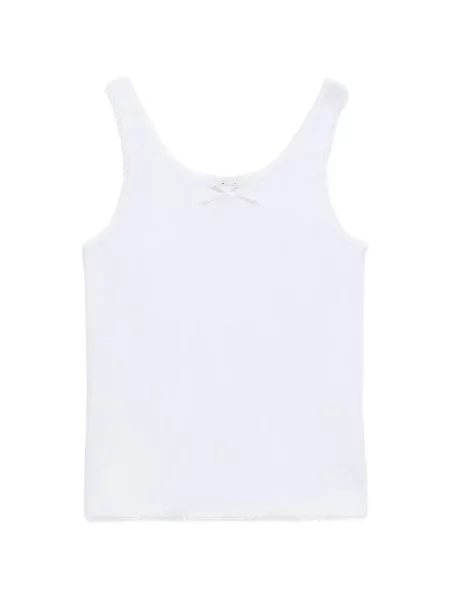 Top Msgm cu funde din dantelă alb