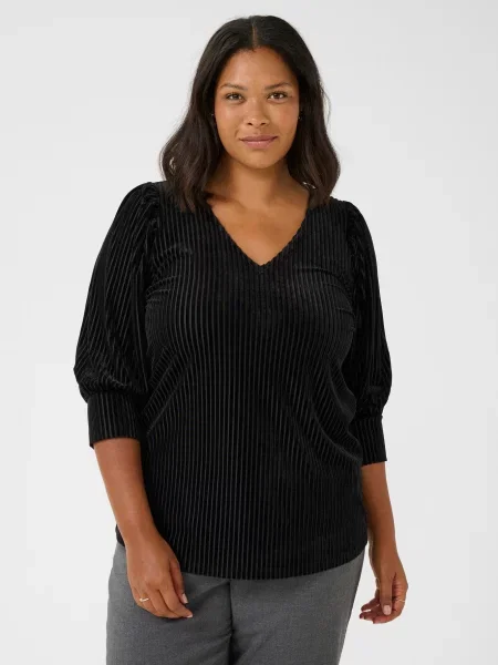 KAFFE CURVE Tricou Cacanna' negru