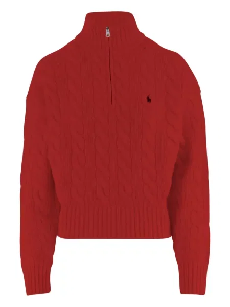 Кариран вълнен суичър с качулка Polo Ralph Lauren бродиран зелено