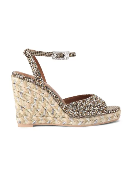 Kurt Geiger London sandały na koturnie Espadrille Wedge beżowe