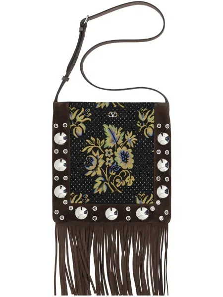 Jacquard táska Valentino Garavani barna
