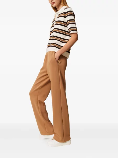 Pantaloni Twinset cu buzunare oblice maro