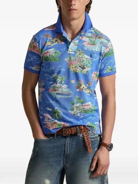 Polo Polo Ralph Lauren με αυτόγραφο με κορδόνια με δαντέλα μπλε
