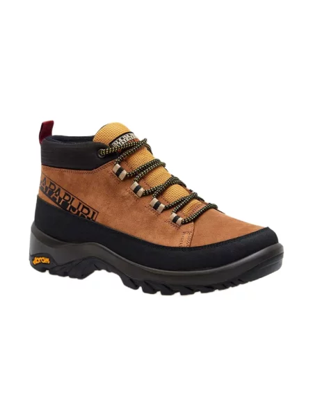 Buty trekkingowe Napapijri skórzane trekkingowe żółte